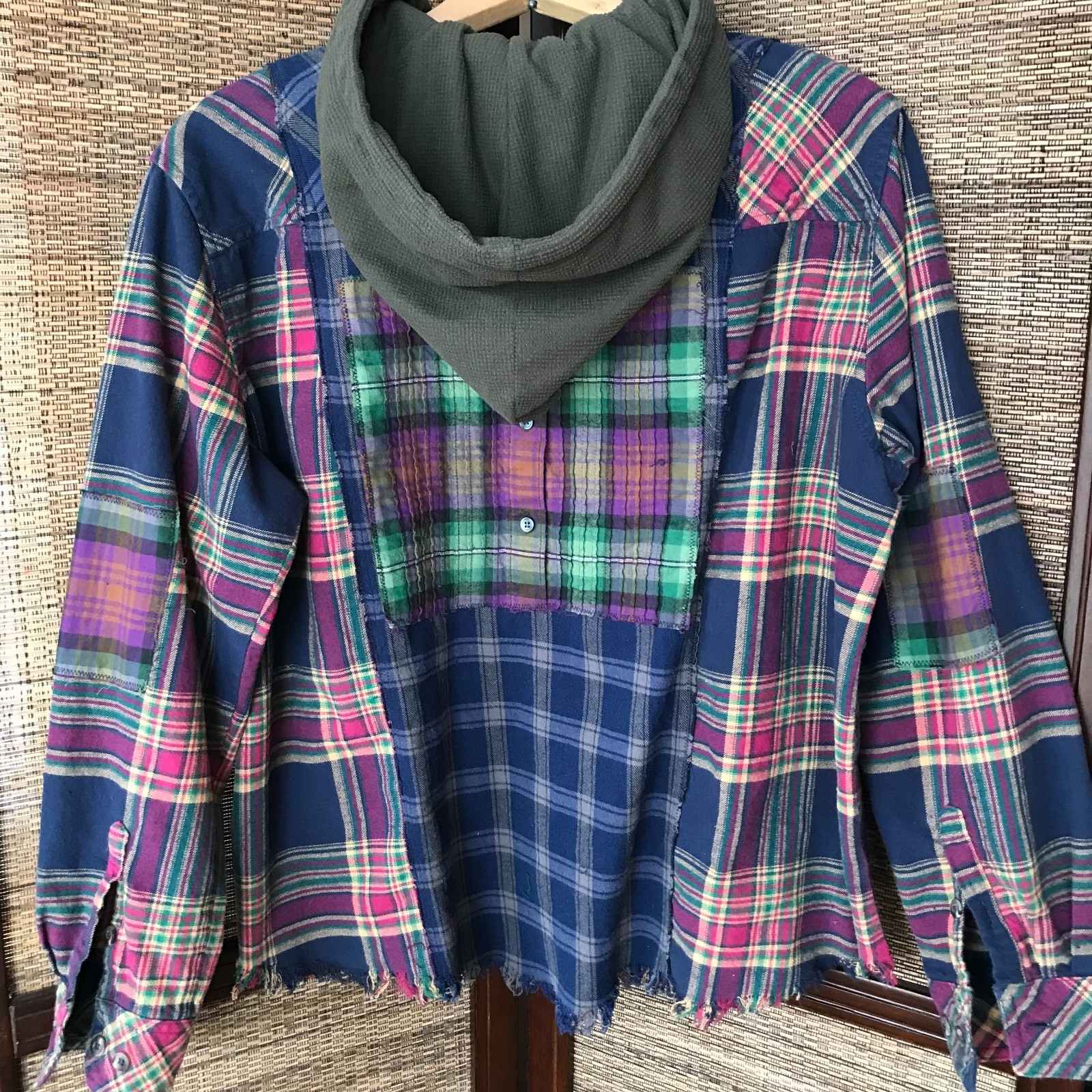 Upcycled Patchwork Hoodie Jacket: Oversized Butto… - image 11