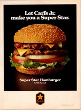 1982 • CARL'S JR. Super Star Hamburger print ad • 1980s ADS.89