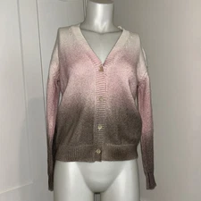 HUBERT GASSER Women’s Pink Cardigan Cashmere Merino Wool Blend Size XS