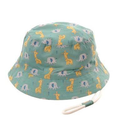 Sonnenhut - Giraffen & Elefanten - 0-12 Monate - verstellbarer Kinnriemen - Zackeln
