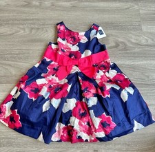 Janie and Jack Girls Blue Floral Jacquard Sleeveless Dress 6-12M