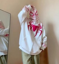 Spider-Man Hoodie bestickt Unisex - Jacke mit Reißverschluss Herbst Winter