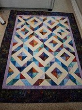 Homemade Batik Underground Quilt Queen/Double/Lap Quilt