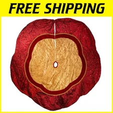 Kurt Adler 72" Red Gold Treeskirt