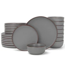 Mercury 24 Pieces Dinnerware Sets, Plates and Bowls Sets for 8, Microwave and...