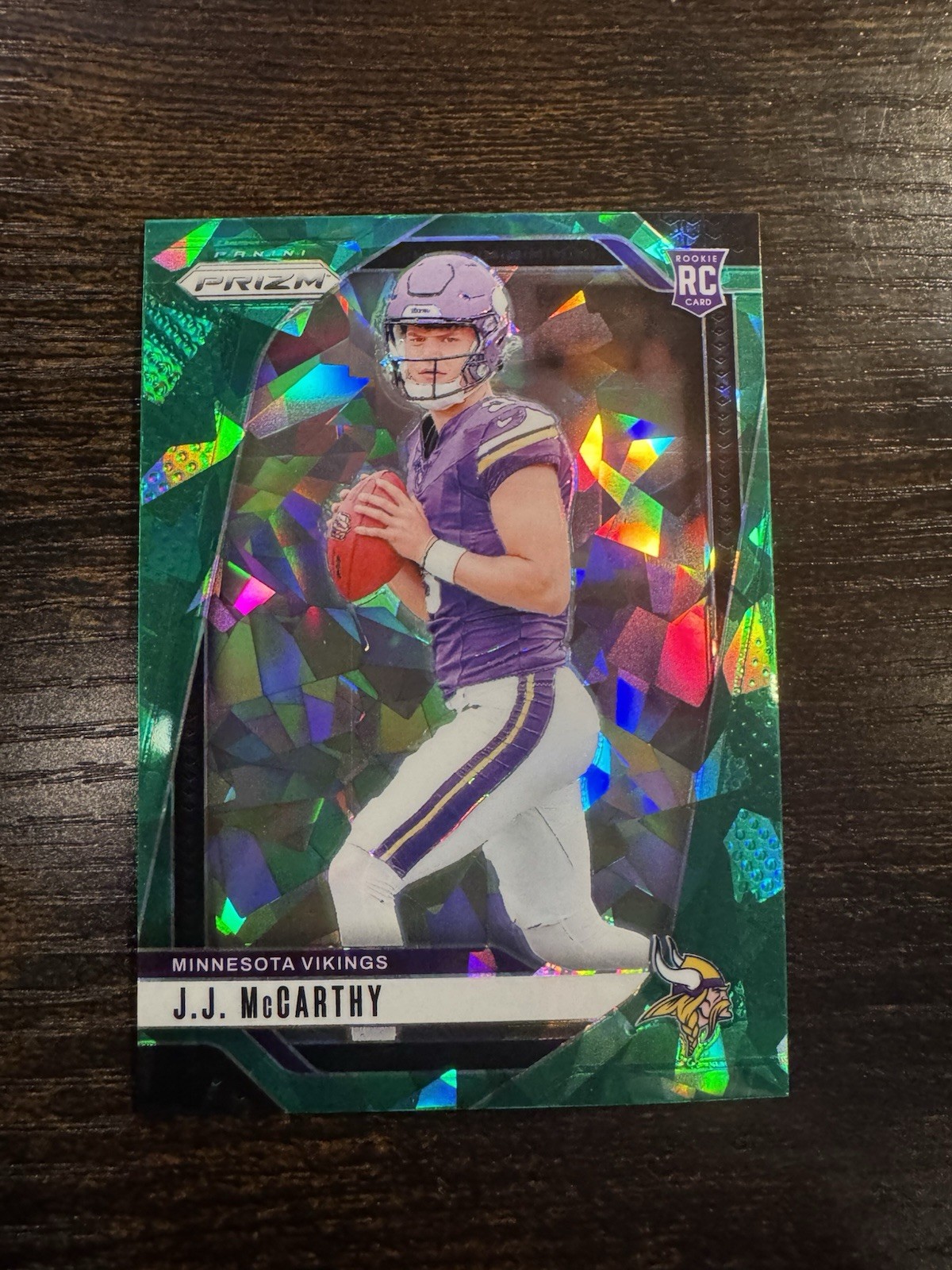2024 Panini Prizm - Rookies J.J. McCarthy #400 Green Ice Prizm (RC)