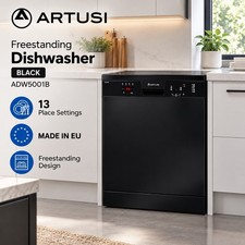 Artusi 60cm Freestanding Black Dishwasher ADW5001B 13 Place Settings MADE IN EU
