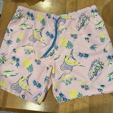 Nautica Swim Co. Mens Lined Pink Swim Trunks Suit Shorts Sz XXL Sail Fish