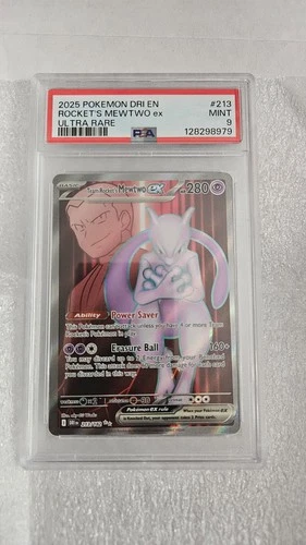 Pokemon Mewtwo EX Ultra Rare Card Team Rockets, 213/182, PSA 9