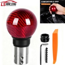 Carbon Fiber Automatic At Mt Car Gear Shift Knob Shifter Push Button Press Style