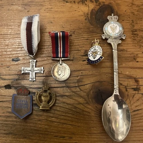 WW2 RAF Joblot Miniature Military Medals Badges Spoon Nurses Badge