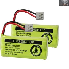 2-Pack Rechargeable Replacement Batteries 2.4V 500mAh for VTech Cordless Phones