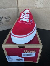 VANS Authentic Men's Low Top Lace Up Sneakers Red/White VN000EE3RED