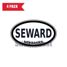 Nebraska Seward Oval Sticker 4 Pack 3x2 Inch