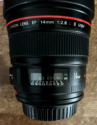 Canon EF 14mm f2.8 L II USM Lens - Excelent Condition