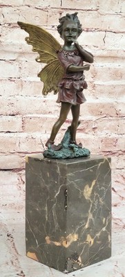 Magical Fairy Garden Ornament Bronze effect Figurine Angel Statue Gift Decorativ