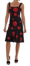 Dolce & Gabbana Black Red Polka Sequined Shift Women's Dress Authentic