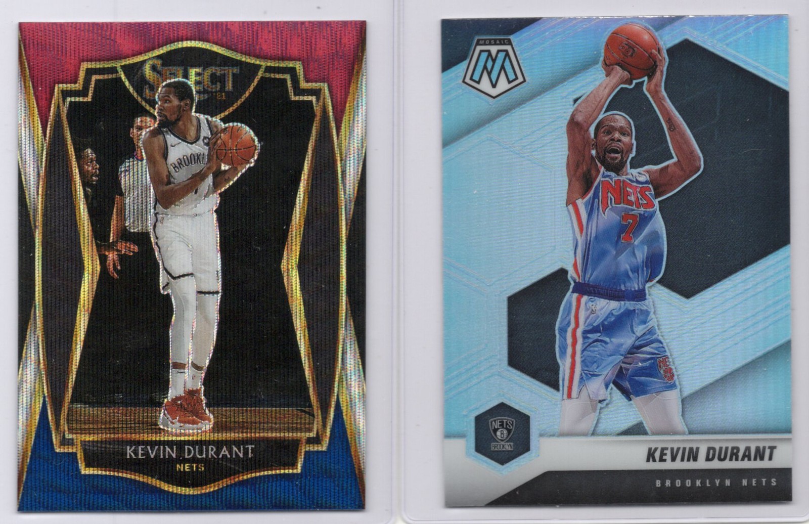 2020-21 Panini Select #101 Kevin Durant Tri-Color Prizms