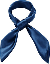 Women Silk Feeling Scarf 23.6'' Solid Color Square Satin Scarf Neck Head Bandana