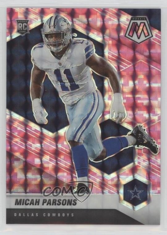 2021 Panini Mosaic Rookies Pink Camo Prizm Micah Parsons #362 Rookie RC 05u8