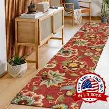 Alfombra De Pasillo De 2 x 8 Pulgadas, Caminos De Pasillo Florales Antideslizant