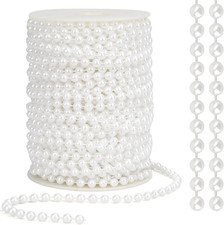 Pearl Garland, 6 MM White Faux String of Pearls, 78 FT Pearl Garland for Chri...
