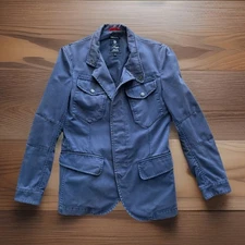 FAY Made in Italy Men's S Gray Blue Heavyweight Utility Field Jacket Streetwear