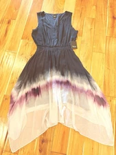 Simply Vera Vera Wang Tie Dye V-Neck Sleeveless Midi Dress XL