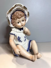 Vintage KPM Japan Porcelain Girl Figurine Piano Baby