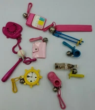 Vintage 80s Plastic Bell Charms Lot of 9 HTF
