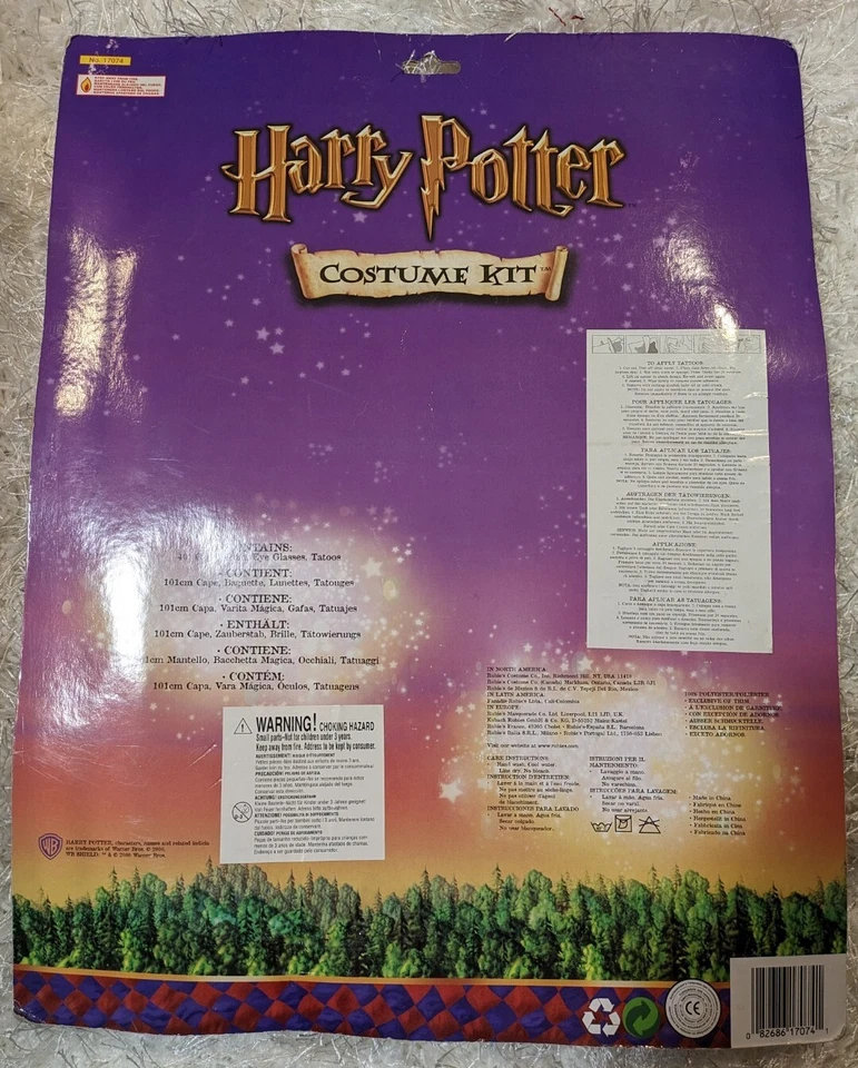 Kit Disfraz Harry Potter Rubíes De Colección - Nuevo y Precintado - Warner Bros 2000 - Raro Foto 2 de 4