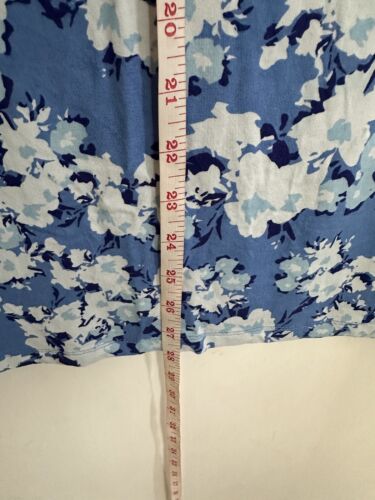 Cotton Traders Size 22 Blue Floral Flower Elastic Button Aline Long Skirt (S) - Picture 7 of 8