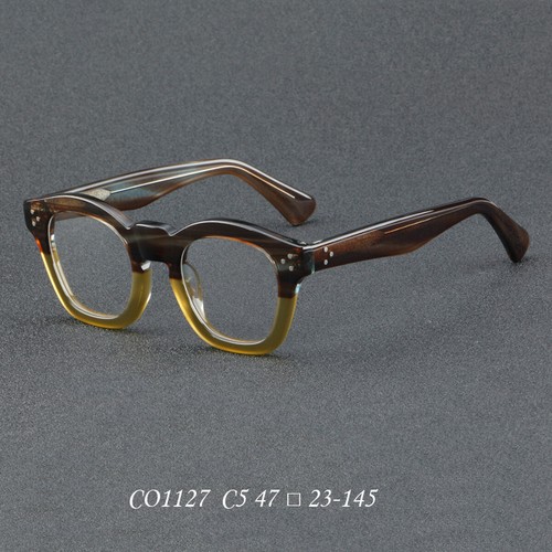 Retro Acetate Square Eyeglass Frames Fashion Full Rim Acetate Rx able Eyeglasses - Picture 18 of 18