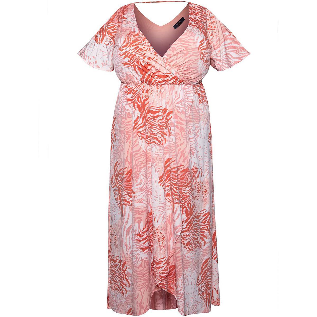 Женское розовое макси-платье-сорочка Rachel Rachel Roy с V-образным вырезом плюс 2X BHFO 6143