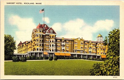 Samoset Hotel Rockland Maine Me Linen Tichnor Quality Views Unposted Postcard