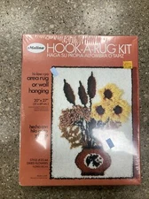 Vintage Malina Hook-A-Rug Kit Style #25/44 Dried Flowers