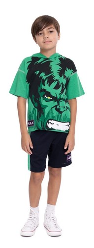 The Hulk Boys 8 Summer Hoodie T Shirt Shorts Set Halloween attached Mesh Eyes - Picture 2 of 7