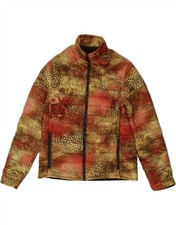 Bencivenga Womens Padded Jacket It 48 Xl Brown Animal Print Nylon Bm17