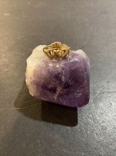 Vtg 9K Yellow Gold Claddagh Ring Heart Crown Size 10 Irish Wedding Band