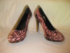 BCBG Generation Sz 8B 38 Hannah Pink/Brown Haircalf Platform 4 in Pump