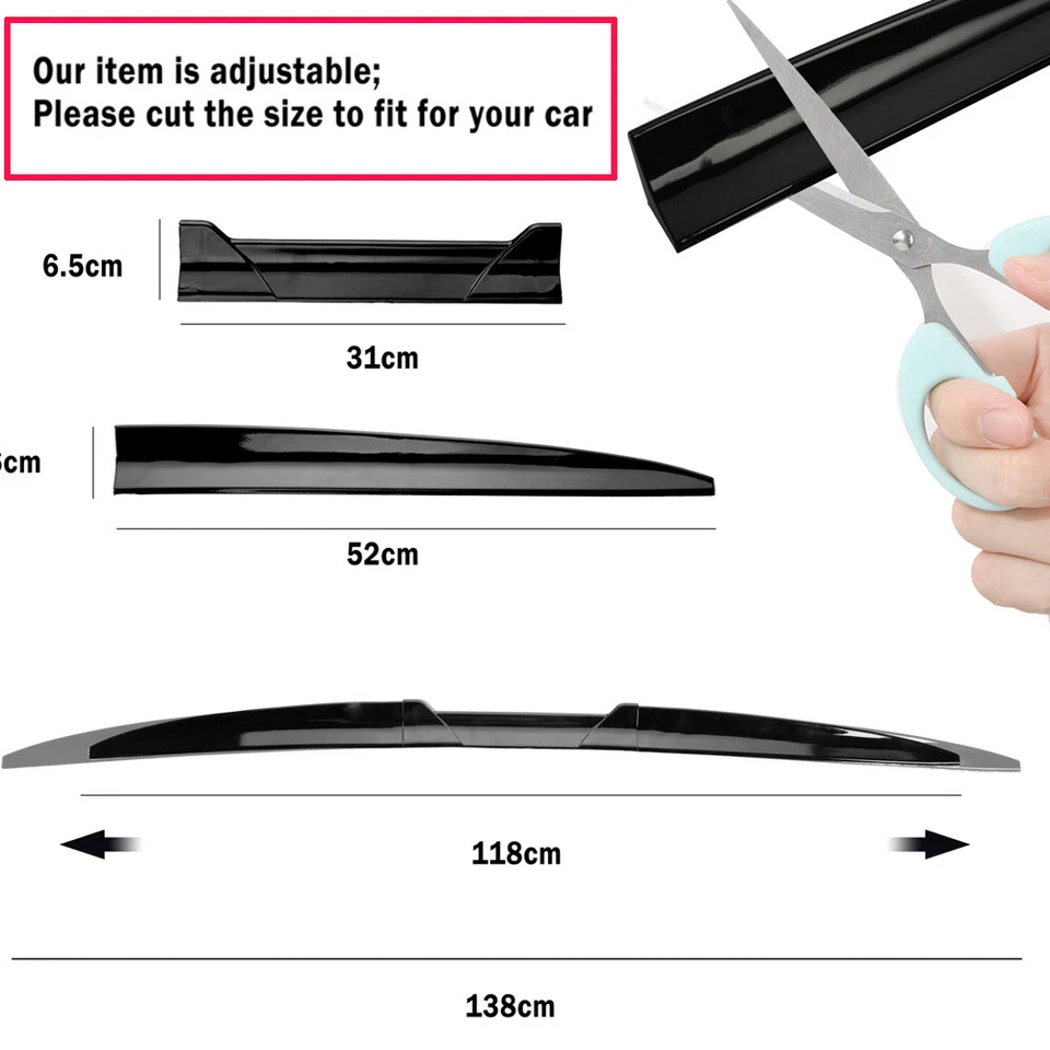 For Audi A4 A5 A6 A7 A8 Quattro Sedan Black Sedan Rear Trunk Spoiler Wing Lip PU - Image 3 of 4