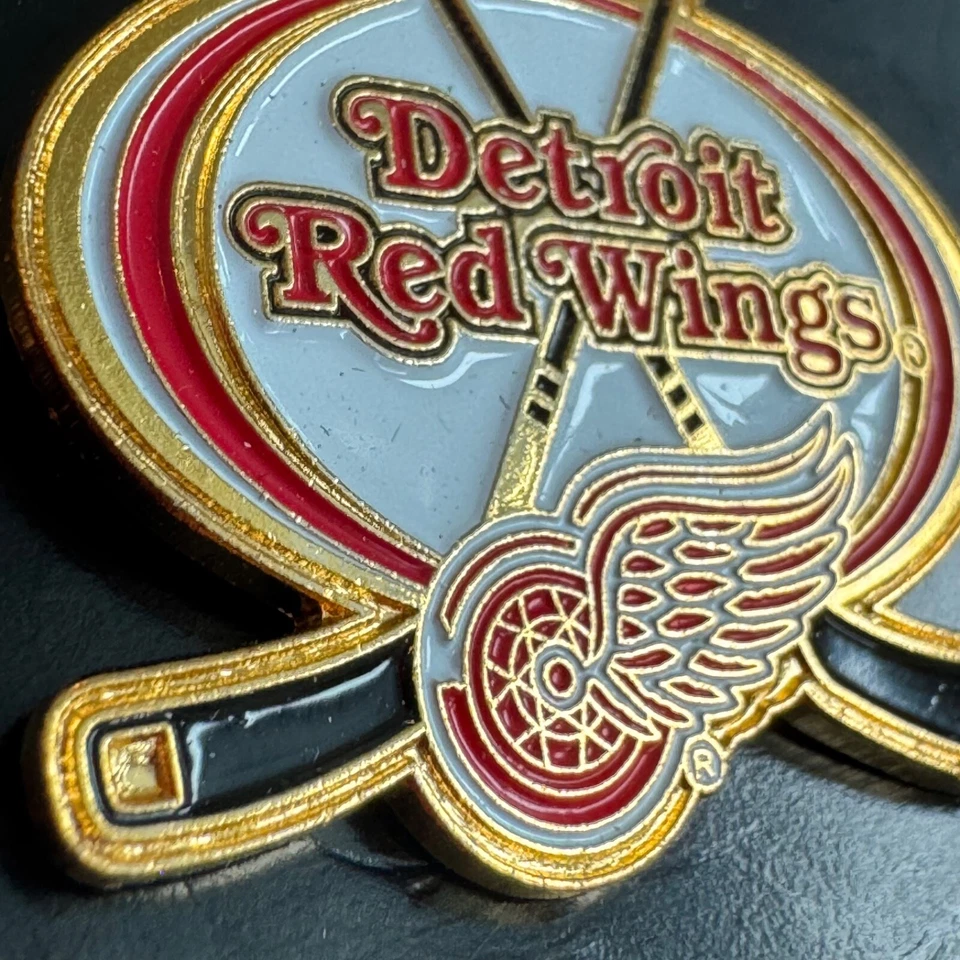 Vintage Detroit Red Wings Logo Lapel Pin Crossed Hockey Sticks NHL - Image 2 of 3