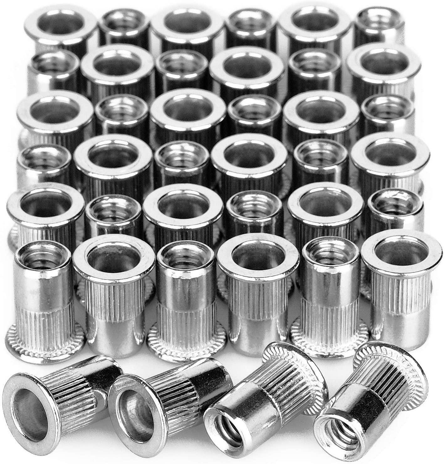 40Pcs 1/4"-20 Rivet Nuts Stainless Steel Threaded Insert ...