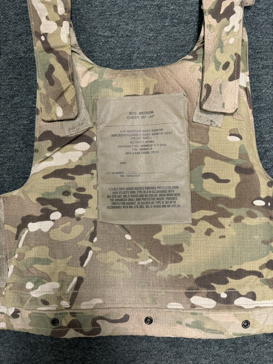 美品　米軍実物　AIRCREW FLEXIBLE BODY ARMOR VEST Aircrew Air Warrior OCP Flexible Body Armor Vest MEDIUM With