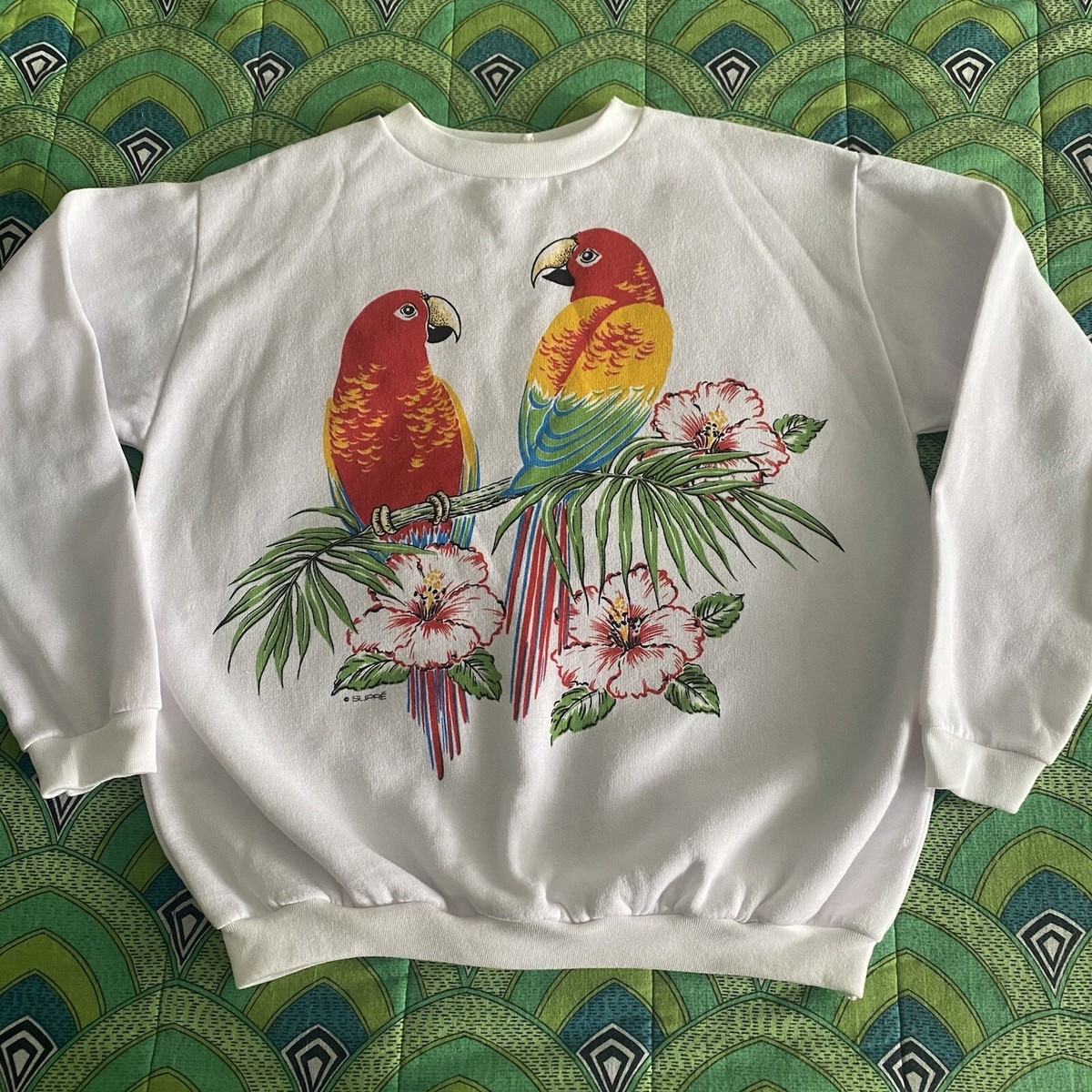 Flag Supre Jumper 80s Vintage Colourful Supre Bird Print