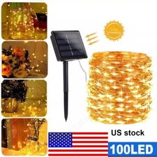 100 LED Solar Power String Fairy Lights Garden Outdoor Party Christmas LampWedin