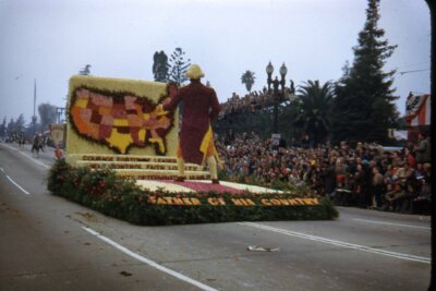 1950s 35mm Red Border Slide Kodachrome Parade Float Father of Our Country