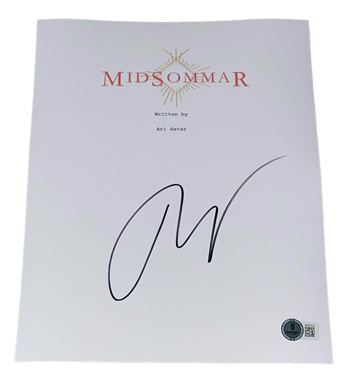 Ari Aster Signed Autograph Midsommar Full Script Horror Screenplay