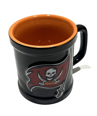 TAMPA BAY BUCCANEERS 3-D Raised Team Logo NFL Ceramic Black Coffee Cup ...
