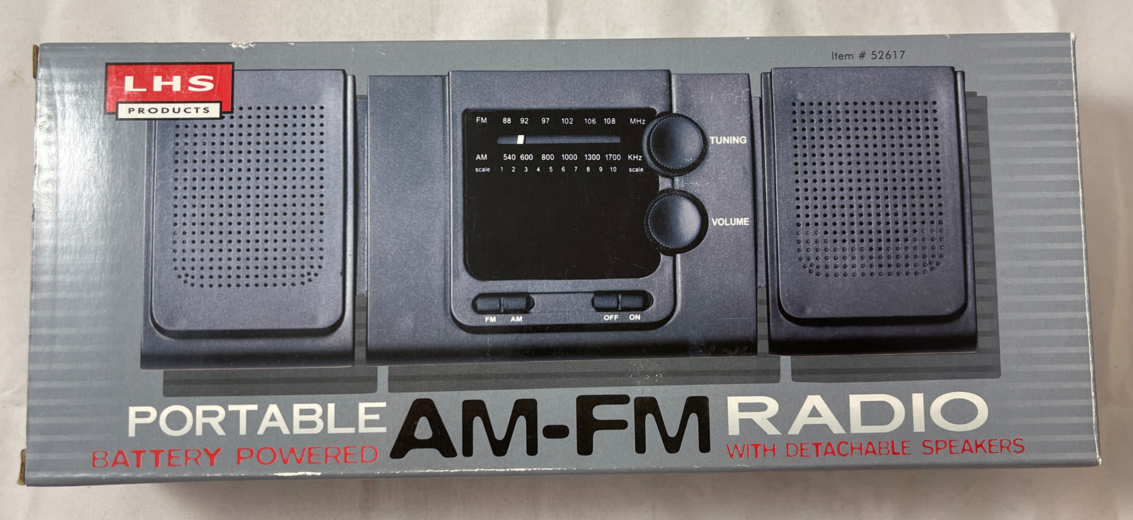 Portable Radio Mini AM/FM Radio Detachable Speakers Battery Powered LHS ...